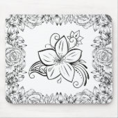 Bloemenkunst, Monochrome schoonheid Muismat (Voorkant)