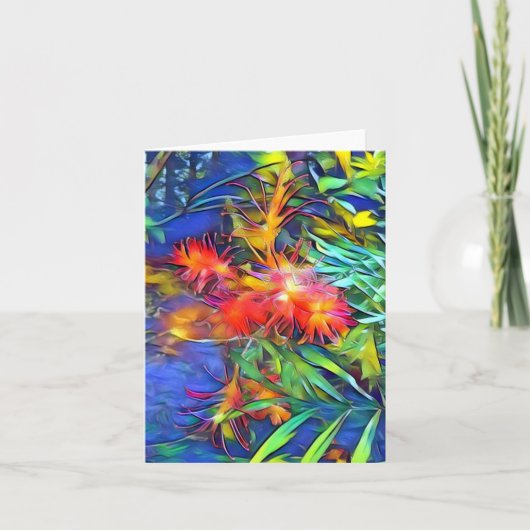 Bloemenkunst Native Flessenborstel Kaart (Voorkant)