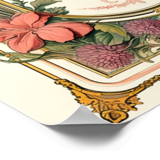  bloemenkunst nouveau poster (Hoek)