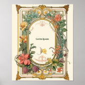  bloemenkunst nouveau poster (Voorkant)