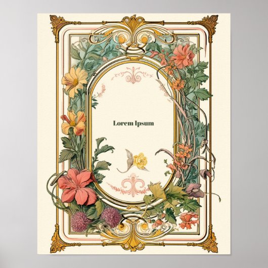  bloemenkunst nouveau poster (Voorkant)