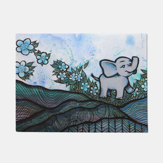 Bloemenkunst olifant deurmat (Voorkant)