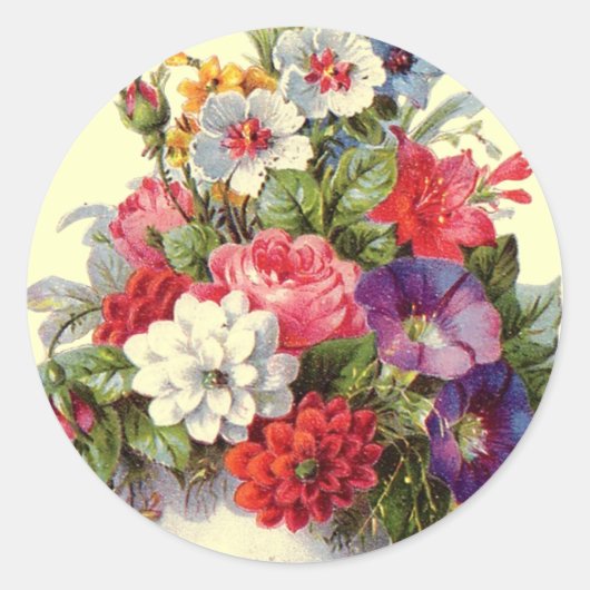 Bloemenkunst Ronde Sticker (Voorkant)