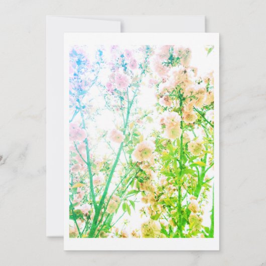 Bloemenkunst Sage Groen Wit Elegant Bruiloft Kaart (Achterkant)