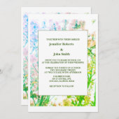 Bloemenkunst Sage Groen Wit Elegant Bruiloft Kaart (Voorkant / Achterkant)