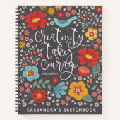 Bloemenkunstenaar Schetsboek met naam Notitieboek (Voorkant)