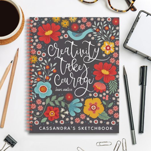 Bloemenkunstenaar Schetsboek met naam Notitieboek