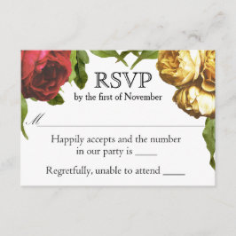 Bloemenkunstenaarsbruiloft RSVP Kaartje