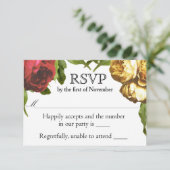 Bloemenkunstenaarsbruiloft RSVP Kaartje (Staand voorkant)