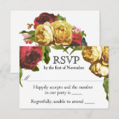 Bloemenkunstenaarsbruiloft RSVP Kaartje (Voorkant / Achterkant)
