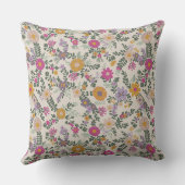 bloemenkussen – kleurrijke botanische inrichting kussen (Achterkant)