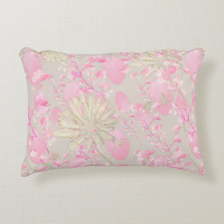 Bloemenkussen met roze en gouden accent kussen