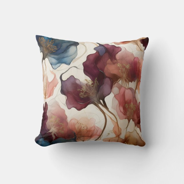 Bloemenkussen – Modern Luxe Accent voor Thuis Kussen (Voorkant)