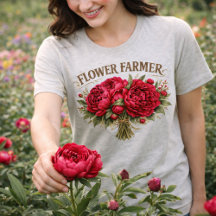 Bloemenkweker Vintage Pioen Boeket Rustieke Bloeme