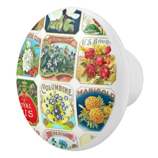 Bloemenlabels Keramische Knop (Rechts)