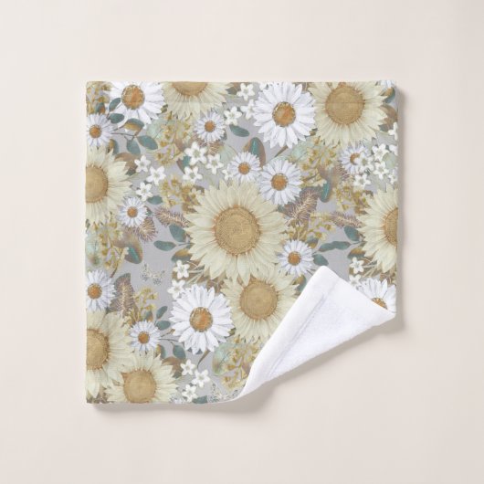 Bloemenland Zonnebloementuin Bad Handdoek (Wasdoekje)