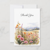 Bloemenlandschap begrafenisfoto Dank u Bedankkaart (Voorkant)