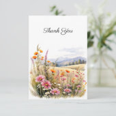 Bloemenlandschap begrafenisfoto Dank u Bedankkaart (Staand voorkant)