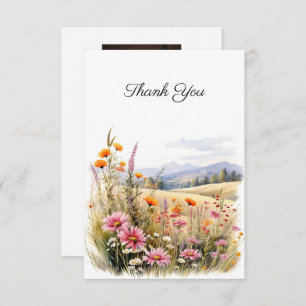 Bloemenlandschap begrafenisfoto Dank u Bedankkaart