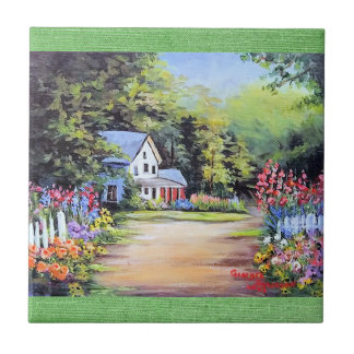 Bloemenlandschap Decoratieve Tegels Tegeltje