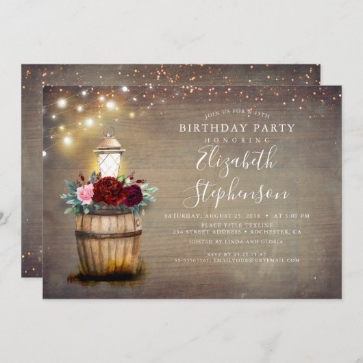 Bloemenlantaarn rustiek land Herfst verjaardagsfee Kaart (Voorkant / Achterkant)