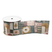 bloemenlapjespatroon satijnen lint (Spoel)