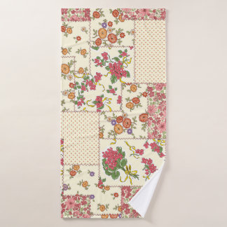 bloemenlappendeken naadloos ontwerp badhanddoek