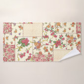 bloemenlappendeken naadloos ontwerp badhanddoek (Badhanddoek)