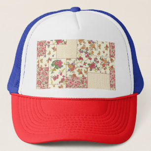 bloemenlappendeken naadloos ontwerp trucker pet