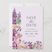 Bloemenlavendel Bewaar de datum Save The Date (Voorkant)