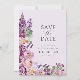 Bloemenlavendel Bewaar de datum Save The Date
