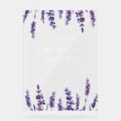 Bloemenlavendel De avond voor ontvangst Wissen Acryl Bord (Voorkant)