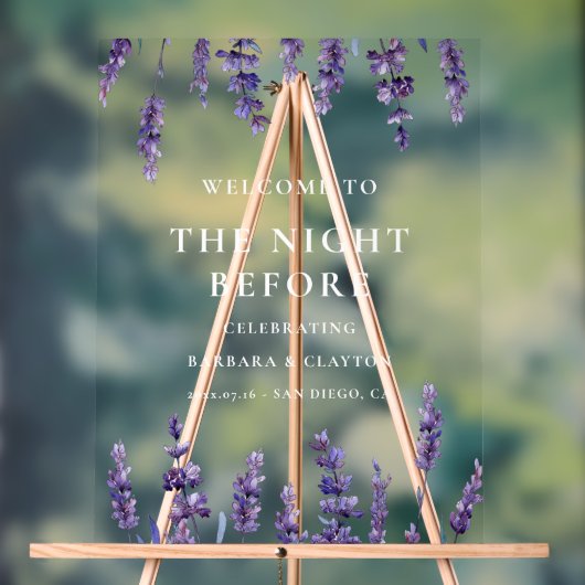 Bloemenlavendel De avond voor ontvangst Wissen Acryl Bord (Neutraal)