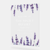 Bloemenlavendel De avond voor ontvangst Wissen Acryl Bord (Hoek)