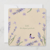 Bloemenlavendel groen Dank u Memorial Kaart (Achterkant)