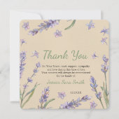 Bloemenlavendel groen Dank u Memorial Kaart (Voorkant)