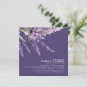 Bloemenlavendel Paarse vierkant alles in één bruil Kaart (Staand voorkant)