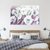 *~* Bloemenlavendel TV2 Uitgerekte Canvas Print (Insitu (Slaapkamer))