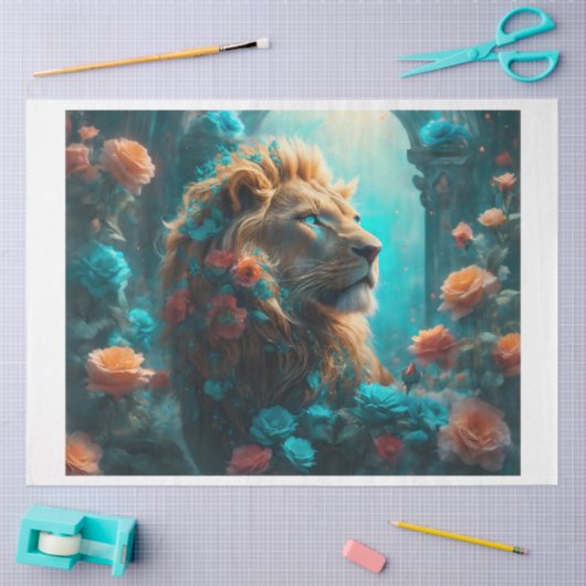 Bloemenleeuw tissuepapier (Craft)