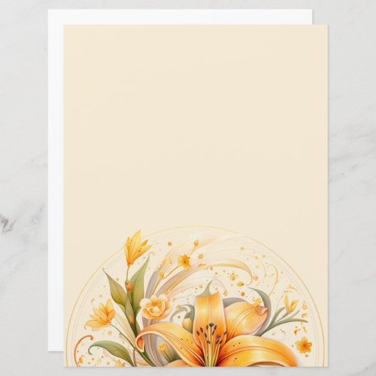 Bloemenlelie briefpapier (Voorkant / Achterkant)