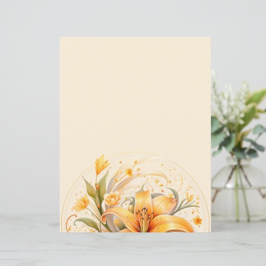 Bloemenlelie briefpapier (Staand voorkant)