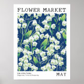 Bloemenlelie van de vallei mei geboorte bloemenmar poster (Voorkant)