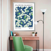 Bloemenlelie van de vallei mei geboorte bloemenmar poster