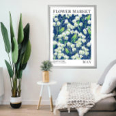 Bloemenlelie van de vallei mei geboorte bloemenmar poster