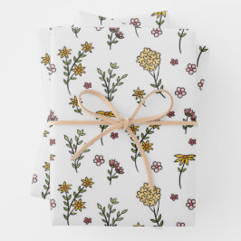 Bloemenlente bloeiende bloemnaadloos inpakpapier vel