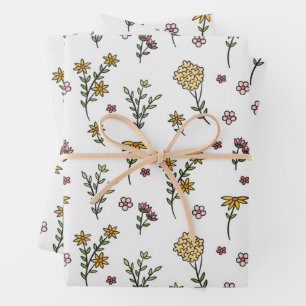 Bloemenlente bloeiende bloemnaadloos inpakpapier vel