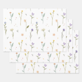 Bloemenlente bloeiende bloemnaadloos inpakpapier vel