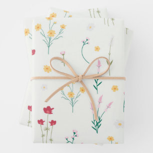 Bloemenlente bloeiende bloemnaadloos inpakpapier vel