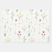 Bloemenlente bloeiende bloemnaadloos inpakpapier vel (Voorkant)