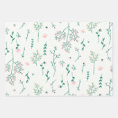 Bloemenlente bloeiende bloemnaadloos inpakpapier vel (Voorkant)